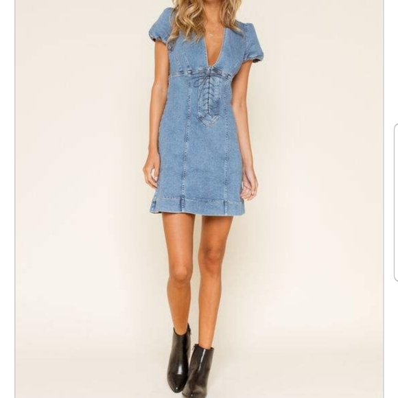 Free People Something Sweet Mini black denim dress - Picture 13 of 13